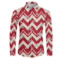 thumbnail image 1 of Chririnla Christmas Snowflake Stripe Shirts Button Up Hawaiian Shirts Long Sleeve Comfy T-shirt Workout Casual Blouse for Men, 1 of 4