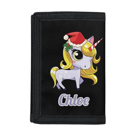 Chririnla Christmas Youth Trifold Card Wallet Featuring Holiday Print, Elastic Polyester Foldable Wallet for Little Boys Outdoor Sports