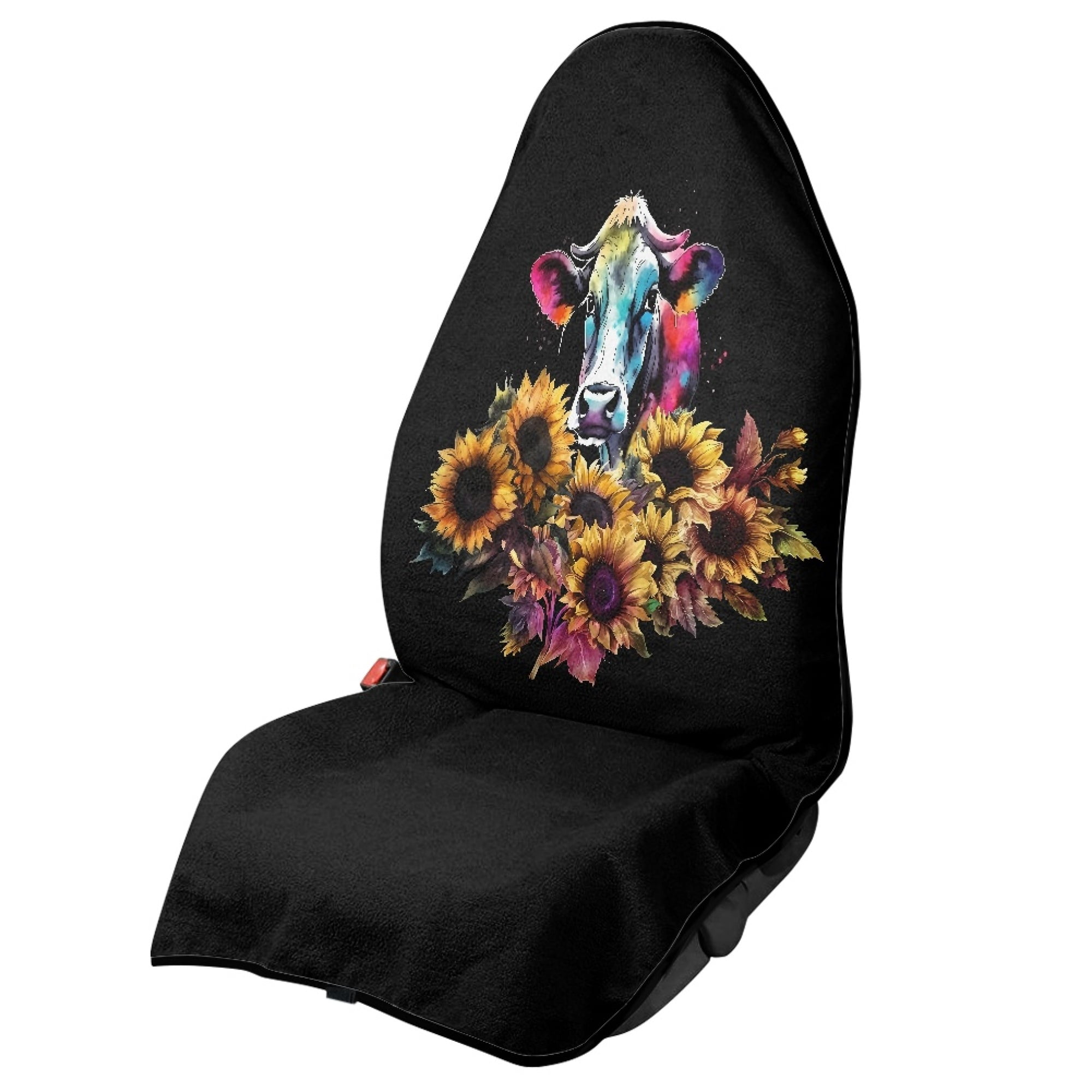 Chririnla Colorful Cow Sunflower Terry Cloth Car Seat Cover, Sweat ...