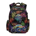 thumbnail image 1 of Chririnla Colorful Monster Truck Pattern School Bag with Adjustable Strap Breathable Kids Backpack, Large Capacity 17 Inch School Bookbag for Elementary School Daily Use Middle School, 1 of 9