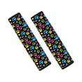thumbnail image 1 of Chririnla Colorful Paw Print & Heart Pattern Car Seat Belt Pads Reduce Impact Seat Belt Shoulder Pad Magic Tape Comfortable Compatible with Sedan Truck, 1 of 8