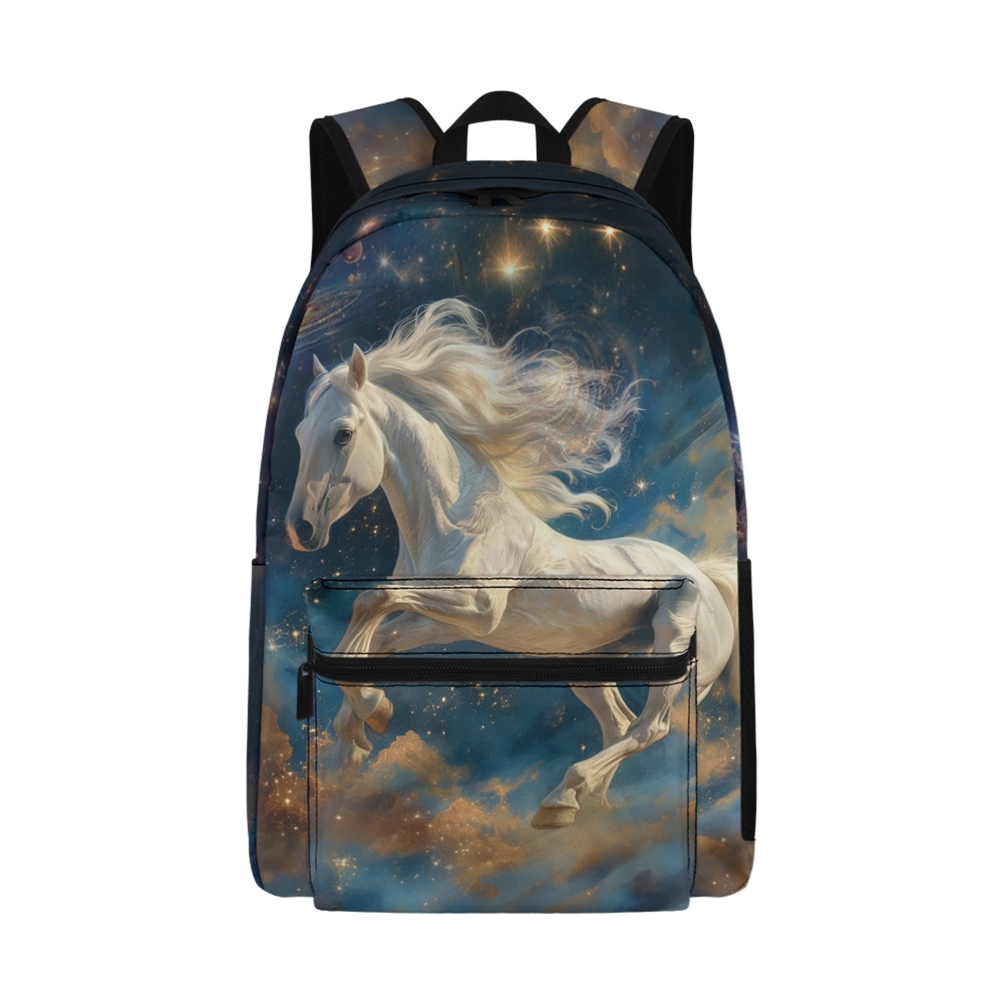 Chririnla Cosmic White Horse Backpack Set School Bag Lightweight Book ...