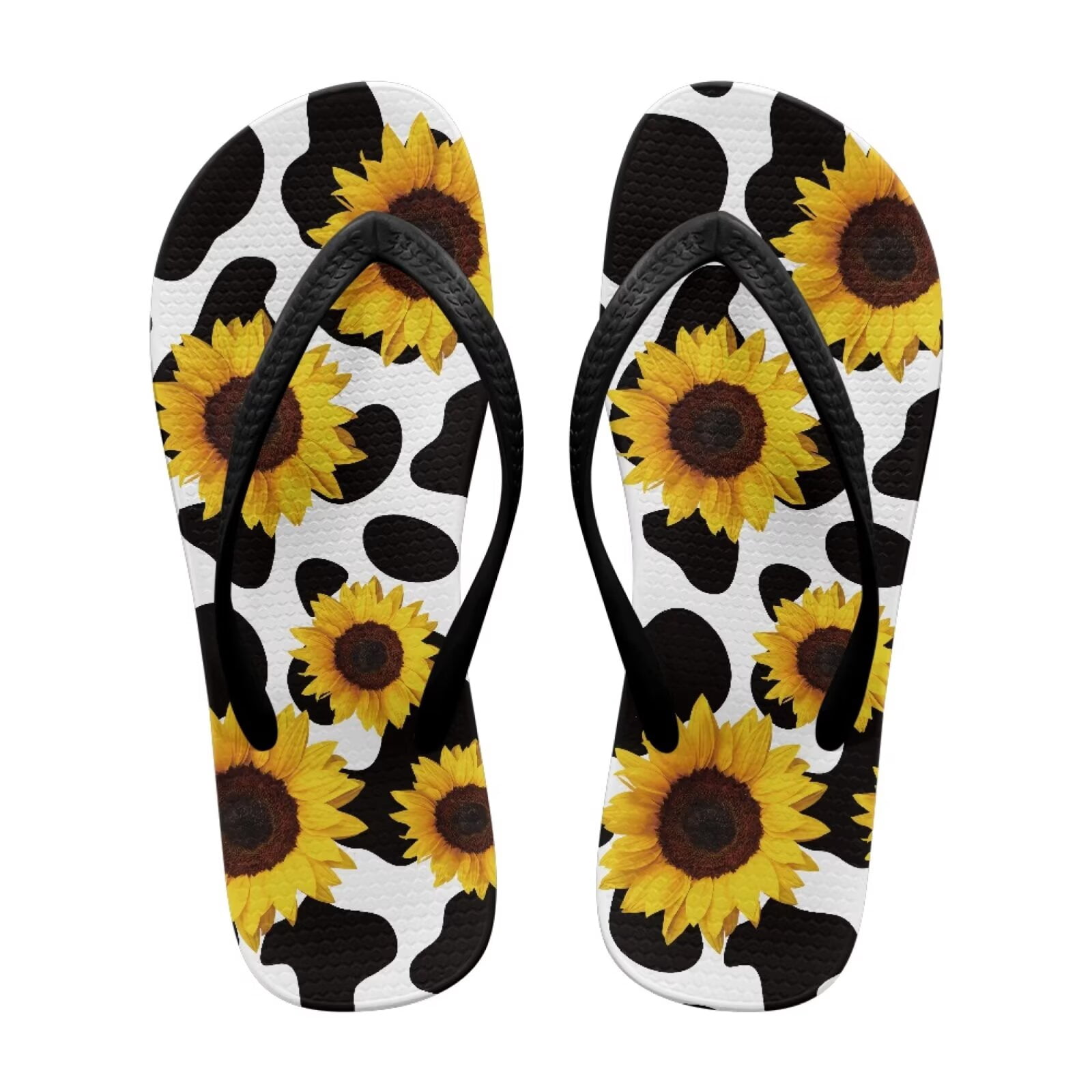 Chririnla Cow Print Flip Flops for Women Casual Non-Slip Lightweight ...