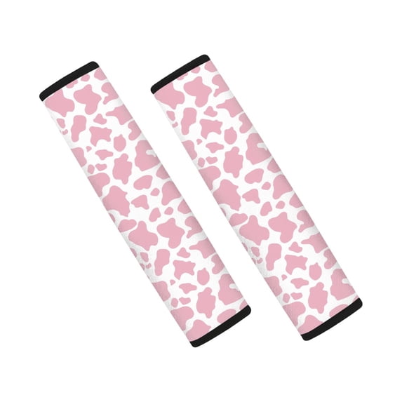 Chririnla Cow Print Pattern Car Seat Belt Pads Easy Install Thick Seat Belt Shoulder Pad, Quick Install Soft Compatible with SUV Auto Truck