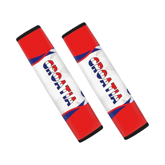 Chririnla Croatia Flag Theme Seatbelt Cushion Accessories 2 Pack, Car Seat Belt Pads Polyester SBR Composite Soft Breathable for Auto SUV Truck