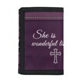 thumbnail image 1 of Chririnla Cross Quote Trifold Wallet, Polyester Fabric Foldable Slim Wallet for Kids, Outdoor Camping Daily Use, 1 of 7