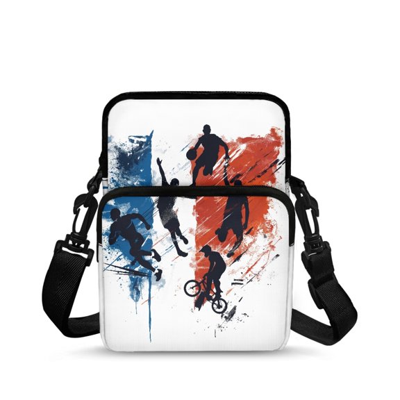 Chririnla Crossbody Bag with Sports Silhouette, Lightweight Polyester Single Shoulder Purse for Women, Travel Running Casual Use