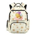 thumbnail image 1 of Chririnla Cute Bee Daisy Print Breathable Casual Daypack 17 Inch, Water Repellent Lightweight Multi Pockets Polyester Bookbag for Middle School, 1 of 10
