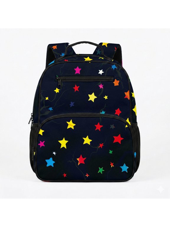 Cute Kids Backpack with Colorful Stars - Durable Lightweight Pack for Preschool Daily Travel