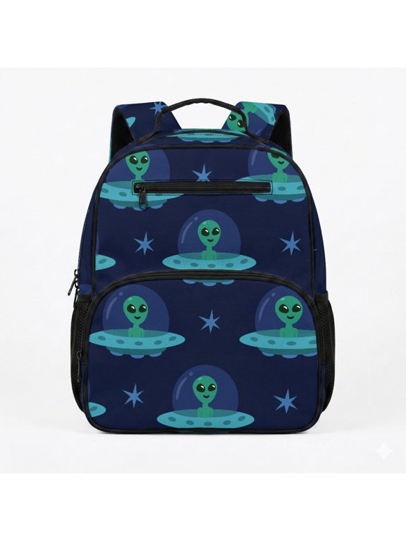 Cute Kids Preschool Backpack with Alien UFO Space Design - Great for Daily School and Outdoor Trips