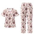 thumbnail image 1 of Chririnla Cute Panda Pink Women's Scrubs V-Neck Short Sleeve Top & Straight Leg Pants with Multi Pocket for Nurse Workwear Medical Scrub Uniform Suit for Women, 1 of 6