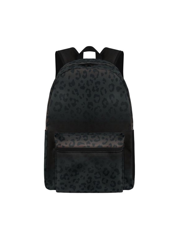 Dark Leopard Print Children School Backpack Soccer Pattern Book Bags for Traveling