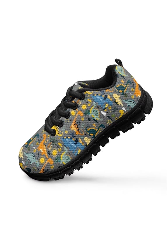 Dinosaur Shoe Kid Cool Sneakers Boys Lace up Cartoon Athletic Sport Shoes Lightweight Tenni Running Shoes School Mesh Trainer Size 1