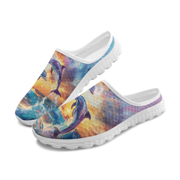 Chririnla EVA Mesh Material EVA Clogs for Beach Lightweight Breathable Exposing the Instep Dolphin