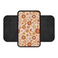 thumbnail image 1 of Chririnla Elastic Polyester Car Armrest Box Cover Protector Comfortable Waterproof Car Center Console Cover for Truck, Retro Orange Floral Automotive Center Console Cover, 1 of 6