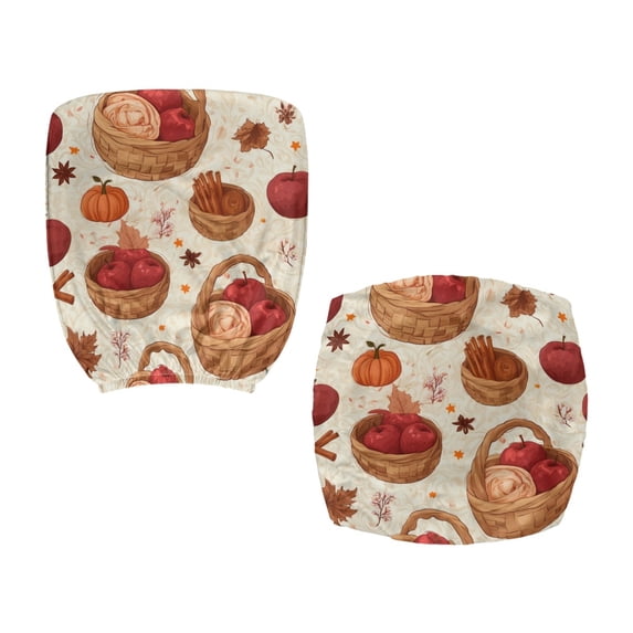 Chririnla Fall Apple Pumpkin 2 Pack Set Computer Chair Cover, Stretchable Polyester Slipcover for Boss and Gaming Chairs