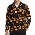 thumbnail image 1 of Chririnla Fall Leaves Pumpkin Men's Polo Shirts Long Sleeve Fashion Polos Tee Shirt Classic Basic Work Collared Shirt 2XL, 1 of 6