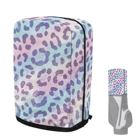 Chririnla Fashion Golf Bag Rain Cover Leopard Print Hood Protector for Men Women Waterproof Rain Cover with Adjustable Strap