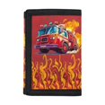 thumbnail image 1 of Chririnla Fire Truck Flame Decoration Kids Trifold Wallet, Polyester Little Boys Wallets for Outdoor, Slim Easy Access Trifold Card Wallet, 1 of 7