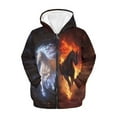 thumbnail image 1 of Chririnla Flame Couple Horse Lightweight Zip Up Hoodie for Girls Long Sleeve with Pockets Comfy Casual Outerwear Teens Size 13-14, 1 of 7