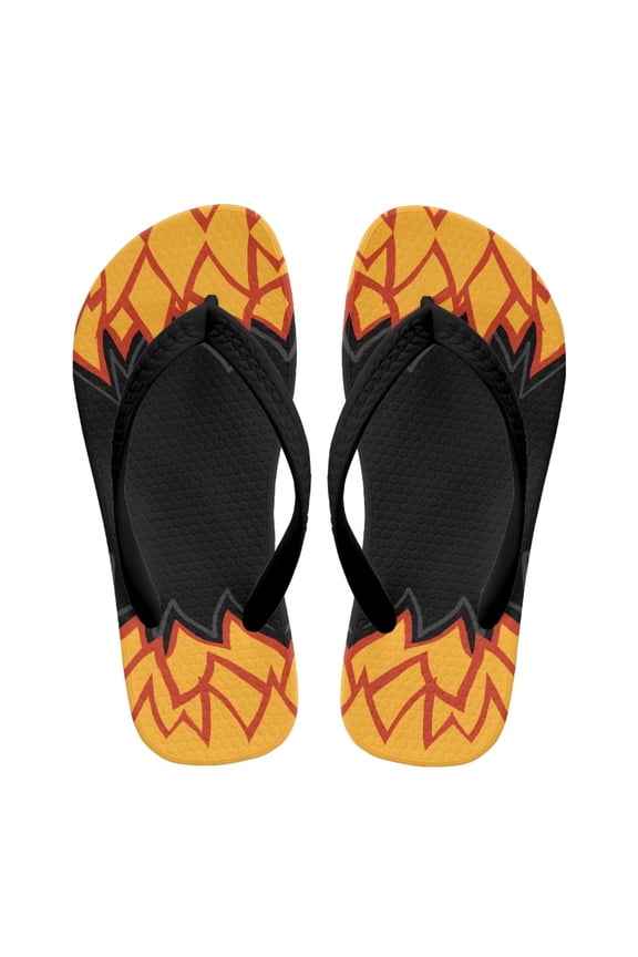Flame Pattern Print Little/Big Kids Flip Flops Beach Sandals for Summer Girls Causal Slip on Thong Sandals Water Shoes