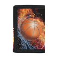 thumbnail image 1 of Chririnla Flaming Basketball Foldable Trifold Card Wallet, Polyester Children's Wallet Lightweight Youth Wallet for Outdoor Outdoor Sports, 1 of 6