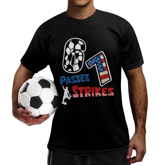 Chririnla Football Shirts for Men Lightweight Football Shirt Quick Dry Breathable Short Sleeve Athletic T Shirts Sports Training Tops for Men,USA Flag Soccer Number 67