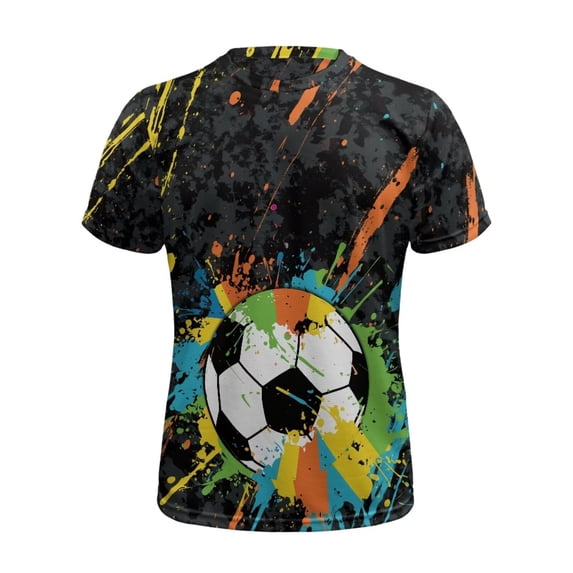 Chririnla Football Splatter Oil Paint Print Men Football Jersey Quick ...
