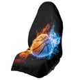 thumbnail image 1 of Chririnla Front Bucket Seat Protector Machine Washable Microfiber, Compatible with Van Truck Seat, for Cars Trucks SUVs, Fire Ice Basketball, 1 of 7