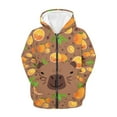 thumbnail image 1 of Chririnla Funny Capybara Orange Pattern Youth Zip Up Hoodie Lightweight Long Sleeve with Pockets Casual Athletic Outerwear Teens Size 6-9, 1 of 7
