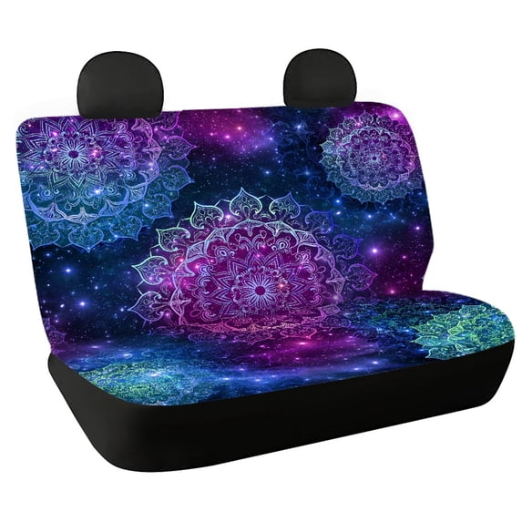Chririnla Galaxy Mandala Rear Bench Seat Covers for SUV, 2 Piece Non-Slip Water Resistant Back Seat Covers Durable Dirt Proof Full Wrap Seat Protectors for Car and Truck
