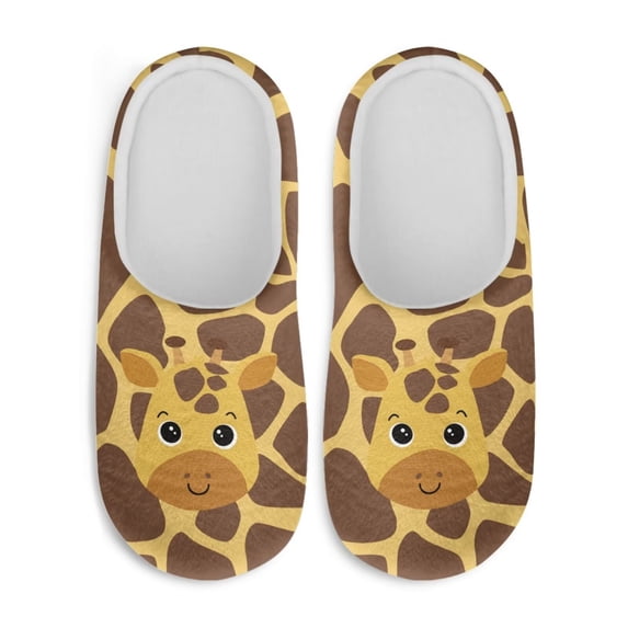 Chririnla Giraffe Print Travel Slippers Lightweight Easy Slip On Memory Foam Comfort Sole Anti-slip Non-slip Hotel School Slippers