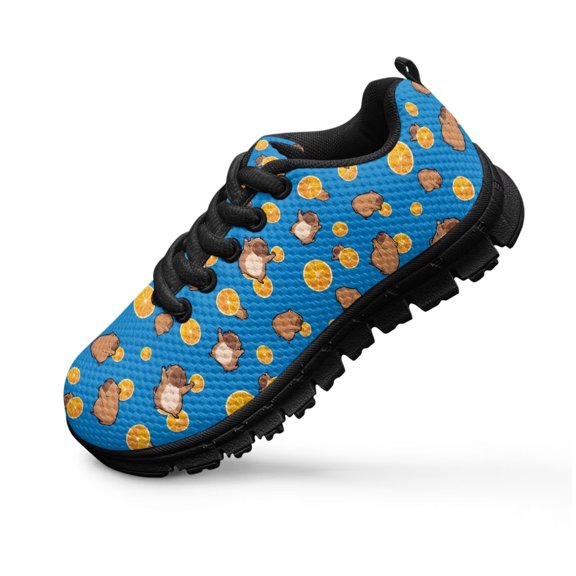 Chririnla Girls Capybara Lemon Shoes Non Slip Kids Sneakers Lightweight Slip on Athletic Running Tennis Shoes 4US