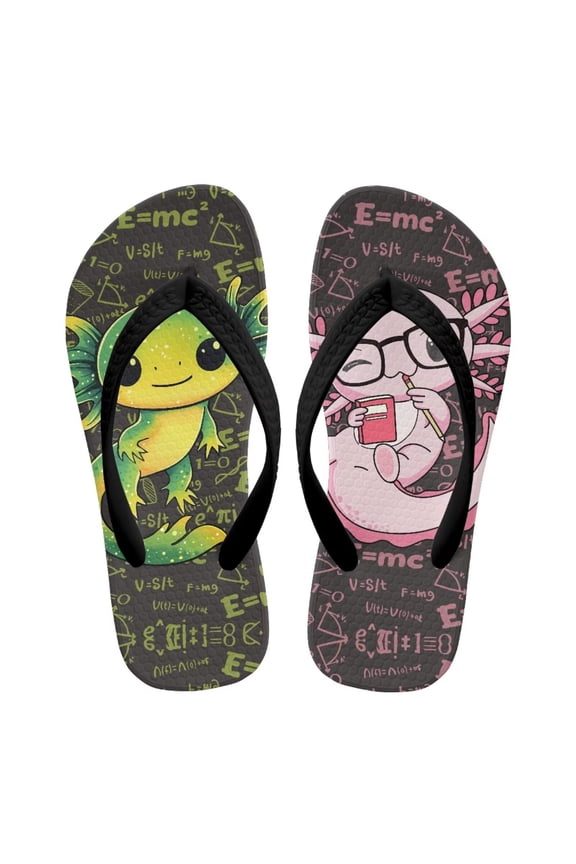 Girls Funny Axolotl Flip Flops Child Summer Thong Sandals Causal Slip on Beach Pool Water Shoes,Size 2