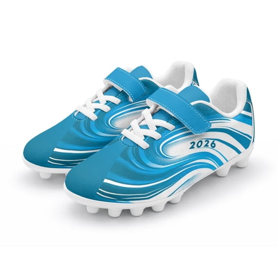 Chririnla Girls Soccer Cleats Kids Blue Trainning Football Cleats Firm ...