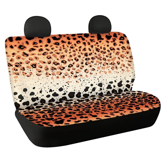 Chririnla Gradient Leopard Theme Back Seat Protectors for SUV, 2 Piece Fashion Rear Bench Seat Protectors Non-Slip Stretch Car Seat Covers