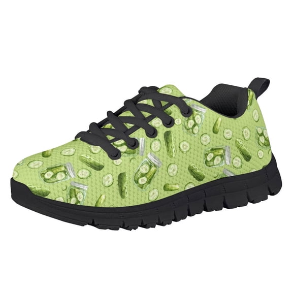Chririnla Green Pickles Shoes Size 11.5 Kids Fashion Sneakers Boys Girls Lace up Casual Mesh Sneakers Sport Athletic Lightweight Shoes Indoor Outdoor