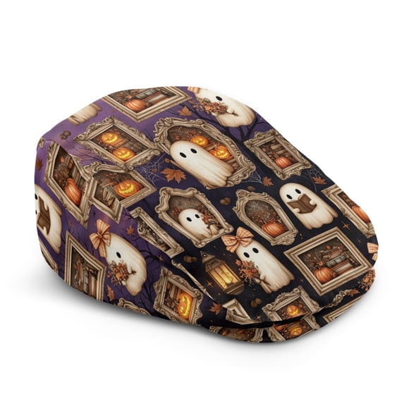 Chririnla Halloween All-Match Newsboy Hat, Durable Adjustable Polyester Forward Hat for Autumn Street Outdoor Travel Walking