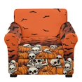 thumbnail image 1 of Chririnla Halloween Skull Pumpkin Print 2 Piece Separate Cushion Cover for Living Room Bedroom Dustproof Stretch Couch Covers Armchair Slipcover Spandex Sofa Couch Cover, 1 of 8