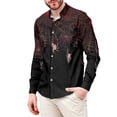 thumbnail image 1 of Chririnla Halloween Spider Web Shirt for Men Gradient Athletic Shirt Workout Casual Blouse Long Sleeve Tops Hawaiian Shirts Men's Breathable V-neck Travel T-shirt, 1 of 4