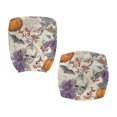 thumbnail image 1 of Chririnla Halloween Swivel Computer Chair Cover with Skull Pumpkin Pattern, Pack of 2 Removable Covers for High Back Office Armrest Chair, 1 of 8