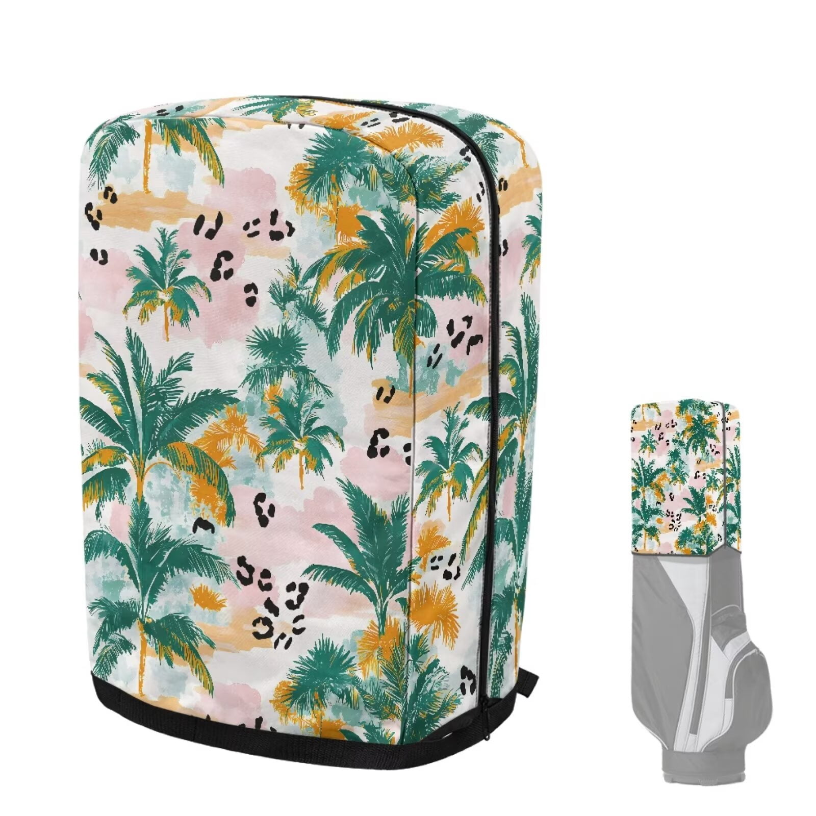 Chririnla Hawaiian Palm Tree Golf Bag Rain Cover 1260D Waterproof and Dust Covers fits Most 8.5-9 inch Golf Bag/Golf Stand Bag Golf Bag Cover Rain Hood for man/Woman Golfers