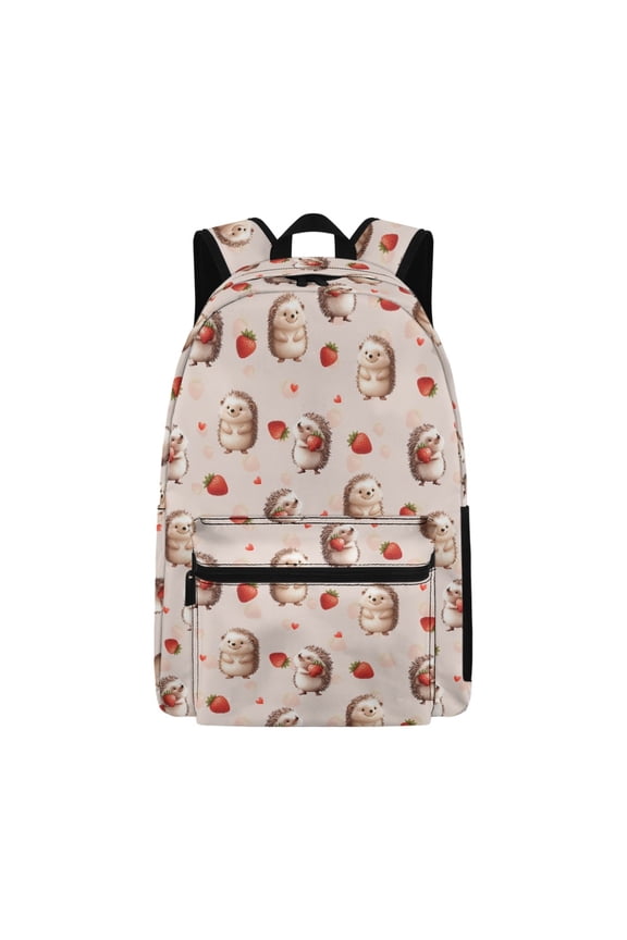 Hedgehog Strawberry Teenager Girls Boys School Bagpack Backpacks 17 Inch Casual Bookbags
