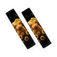 thumbnail image 1 of Chririnla Highland Cow Sunflower Print Harness Pad Waterproof Soft Car Seat Belt Pads Cover, Heat Insulation Magic Tape Compatible with Vans SUV Sedan, 1 of 4