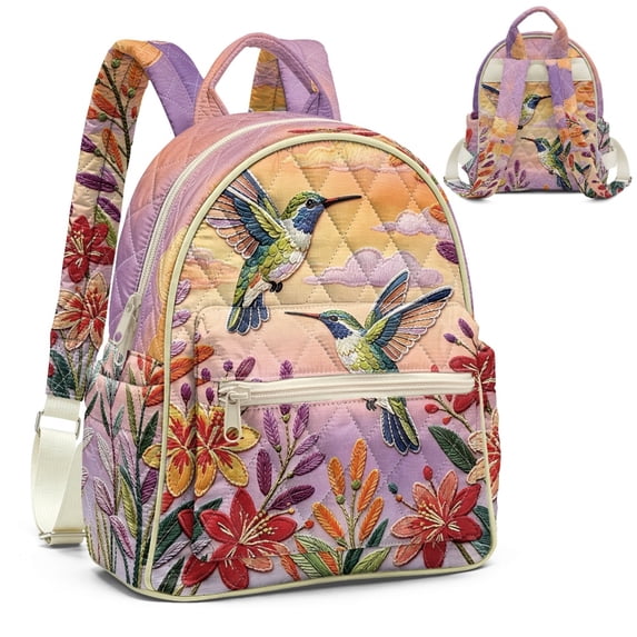 Chririnla Hummingbird Floral Pattern Fashion Backpacks Purse for Work ...