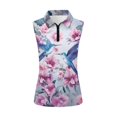 thumbnail image 1 of Chririnla Hummingbird Golf Shirt for Women's Sleeveless Tennis Collared Top Flower 1/4 Zip Quick Drying Golf Tank Tops Athletic Clothes for Ladies, 1 of 7