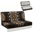 thumbnail image 1 of Chririnla Jackknife Sofa Cover with Mandala Floral, 2 Piece Backrest and Seat Covers, Stain Resistant Machine Washable for RV Dinette Cushion, 1 of 6