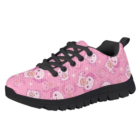 Chririnla Kids Animal Shoes Girls Boys Slip on Walking Shoe Size 1.5 Cute Axolotl School Grade Sneakers Lightweight Fashion Lace up Athletic Sport Shoes