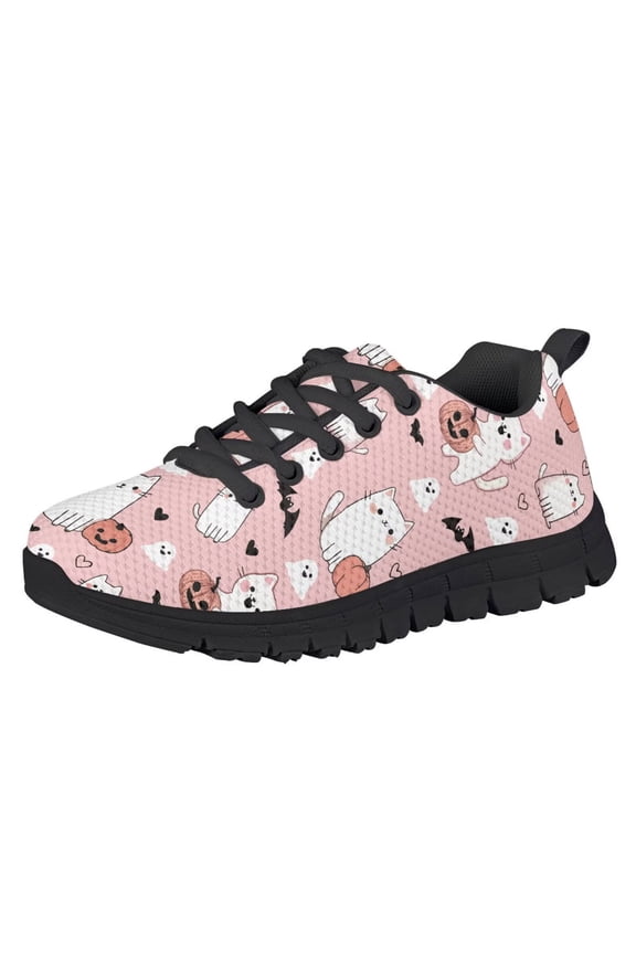 Kids Cartoon Shoes for Halloween Size 10.5 Slip on Sneakers Ghost Pumpkin Print Tennis Running Shoes for Boys Girls School Students Sports Shoe