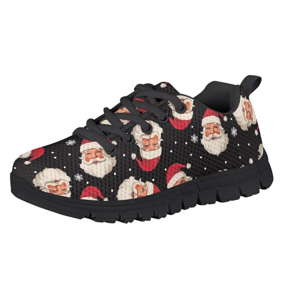Chririnla Kids Christmas Shoes for Boys Girls Cartoon Santa Claus Trainer Slip on Sneakers Lightweight Mesh Sports Athletic Shoes Anti Slip